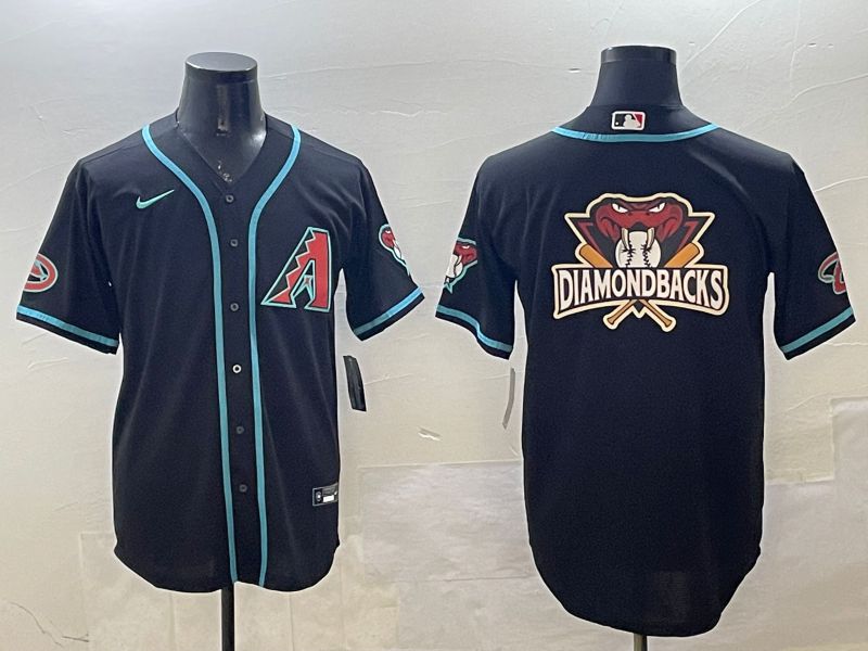 Men Arizona Diamondback Blank Black Game 2025 Nike MLB Jersey style 1